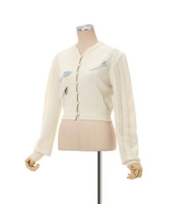 3D Floral Motif Knit Cardigan 6S