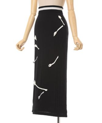 3D Floral Motif Knit Skirt 6S