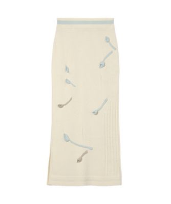 3D Floral Motif Knit Skirt 6S