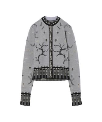 Layered Jacquard Knit Cardigan 6S