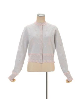 Layered Jacquard Knit Cardigan 6S