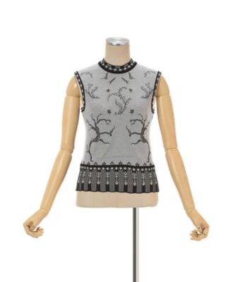 【新品未使用タグ付】 マメクロゴウチ HOLE KNITTED TOP Sサイズ Shimmering Knit Top 6S／MM26SSー
