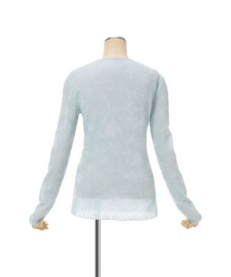 Floral Jacquard Sheer Knit Top 6S