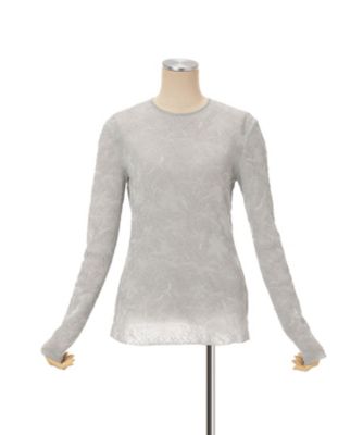 Floral Jacquard Sheer Knit Top 6S