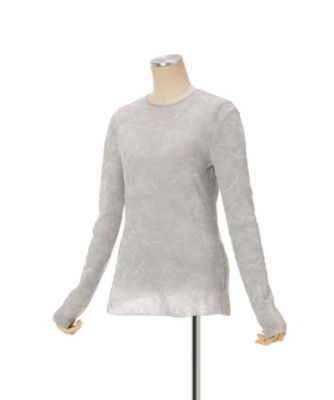 Floral Jacquard Sheer Knit Top 6S