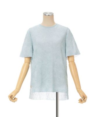 Floral Jacquard Sheer Short Sleeve
