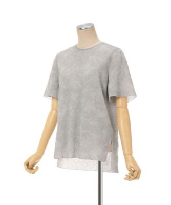 Floral Jacquard Sheer Short Sleeve