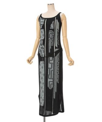 【aquagirl】rawtusヤギ革高級ベスト(キャミつき) Multi－Pattern Knit Dress 6S／MM26SS