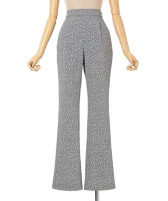 Floral Jacquard Flare Trousers 6S