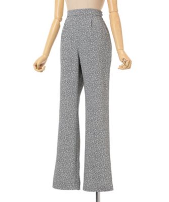 Floral Jacquard Flare Trousers 6S