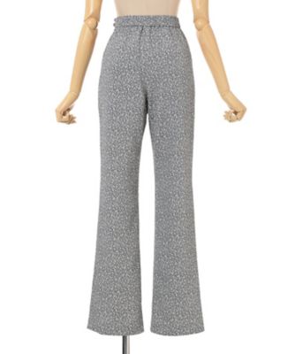 Floral Jacquard Flare Trousers 6S