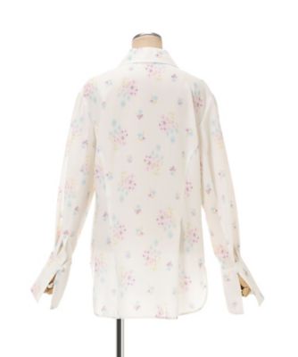 【美品】  Mame Kurogouchi / マメクロゴウチ | Flower Printed Blouse プリントシャツ | 1 | ホワイト | レディース Mame Kurogouchi(マメ)の通販 - Seltie セルティ