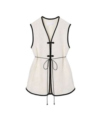 Raised Jacquard Frog Button Vest 6S