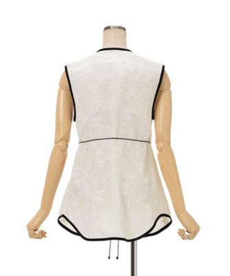めぐちゃ Raised Jacquard Frog Button Vest 6S