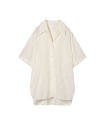 ＜Mame Kurogouchi (Women)＞Ｋａｒａｋｏ　Ｊａｃｑｕａｒｄ　Ｏｐｅｎ　Ｃｏｌｌａｒ　Ｓｈｉｒｔ　６Ｓ／ＭＭ２６ＳＳ－ＳＨ０４５