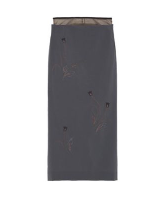 ＜Mame Kurogouchi (Women)＞Ｓｔｒｅｔｃｈ　Ｂｅａｄｅｄ　Ｄｅｔａｉｌ　Ｓｋｉｒｔ　６Ｓ／ＭＭ２６ＳＳ－ＳＫ０５２