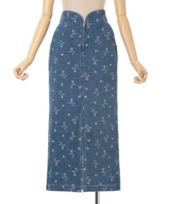 Floral Jacquard High Waisted Denim