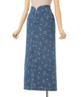 Floral Jacquard High Waisted Denim