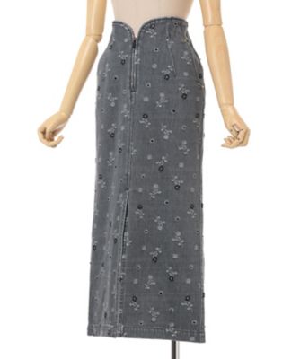 Floral Jacquard High Waisted Denim
