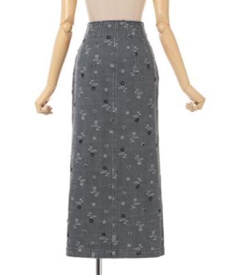 Floral Jacquard High Waisted Denim