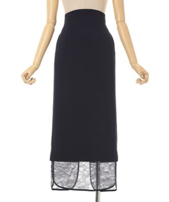 mame kurogouchi メッシュロングスカート　15SS Raschel Lace Layered Skirt 6F