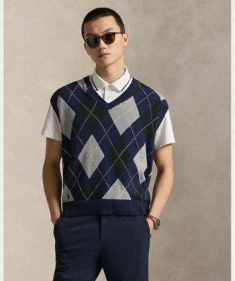 POLO RALPH LAUREN ビッグフィット アーガイル ニット ベスト ビッグ フィット パフォーマンス アーガイル セーター ベスト | POLO