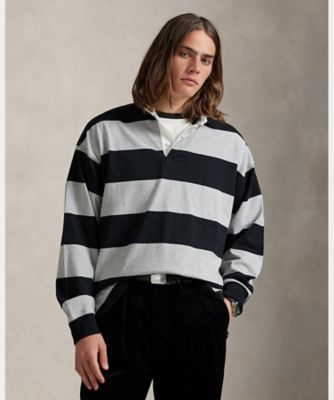 あ*可様 ラルフローレン ビッグフィット ストライプド ジャージーラグビーシャツ ビッグ フィット ストライプド ジャージー ラグビー シャツ