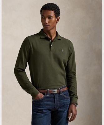 カスタム スリム フィット ストレッチ メッシュ ポロシャツ