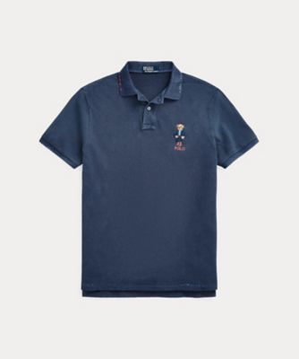 カスタム スリム Polo ベア メッシュ ポロシャツ 
