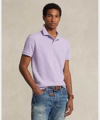 カスタム スリム フィット メッシュ ポロシャツ  