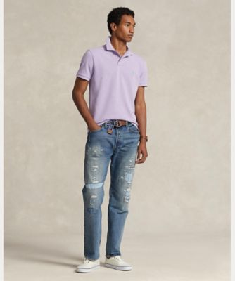 カスタム スリム フィット メッシュ ポロシャツ  