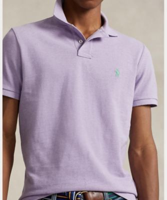 カスタム スリム フィット メッシュ ポロシャツ  