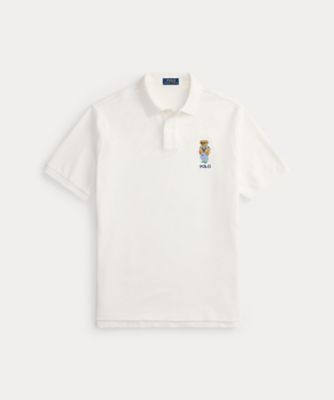 ポロラルフローレン polo新品 タグ付きポロシャツクラシックフィット白S クラシック フィット Polo ベア メッシュ ポロシャツ