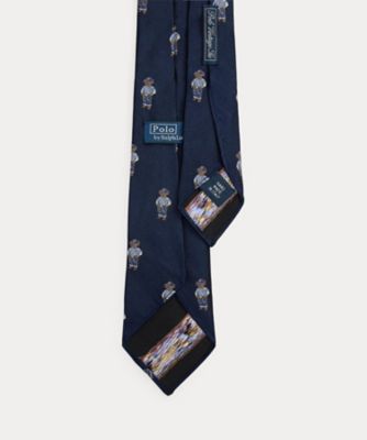 ヴィンテージインスパイアード Polo ベア シルク ネクタイ