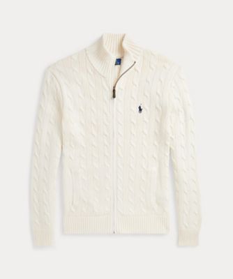 ＜POLO RALPH LAUREN (Men)＞ケーブルニット　コットン　フルジップ　セーター　ＭＮＰＯＳＷＥ１６８２１９５６