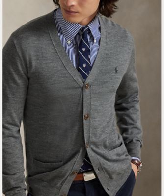 ポロ ラルフローレン スリム フィット ウォッシャブル ウール カーディガン L スリム フィット ウォッシャブル ウール Vネック カーディガン