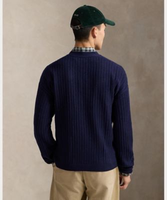 ビッグ フィット ドッグエンブロイダリー ウール カーディガン