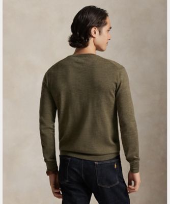 スリム フィット ウォッシャブル ウール Vネック セーター