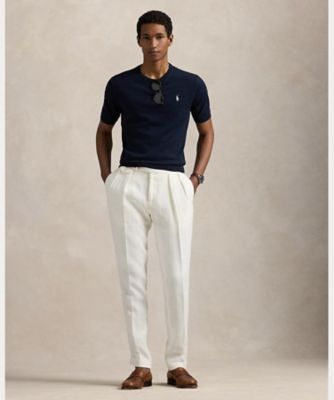31日迄！POLO RALPH LAURENノッチカラー ショートスリーブ コットンブレンド ショートスリーブ セーター