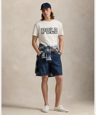 ラルフローレン　クラシックフィット　ロゴ刺繍　デニム　M POLO RALPH LAUREN - ポロ ラルフローレン ﾌﾞﾙｰ ﾊﾞｯｸ刺繍 ﾃﾞﾆﾑ