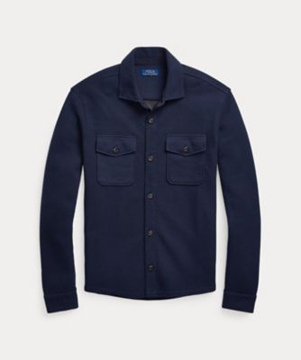 ダブルニット メッシュ オーバーシャツ  