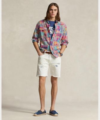 クラシック フィット パッチワーク マドラス ワークシャツ  