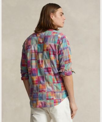 クラシック フィット パッチワーク マドラス ワークシャツ  