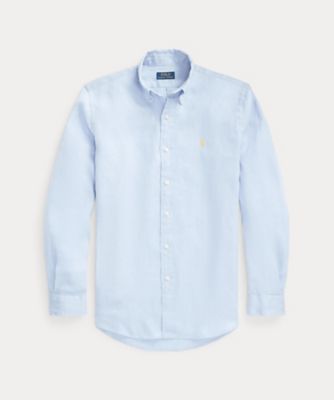 ラルフローレンシャツホワイトSリネン100麻クラシックフィット