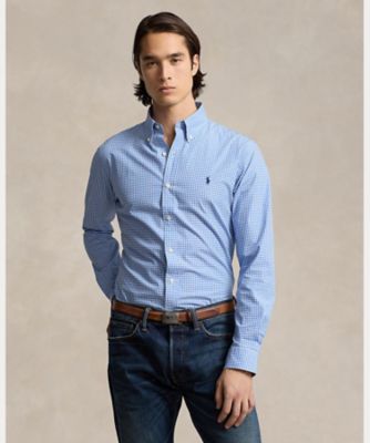 クラシック フィット チェック ストレッチ ポプリン シャツ