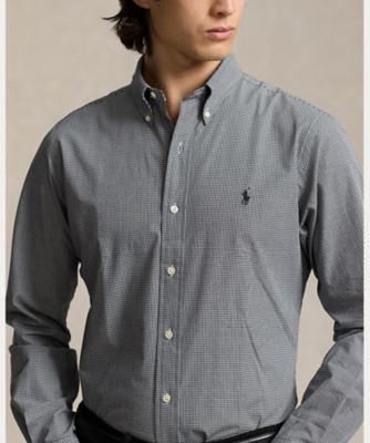 クラシック フィット チェック ストレッチ ポプリン シャツ