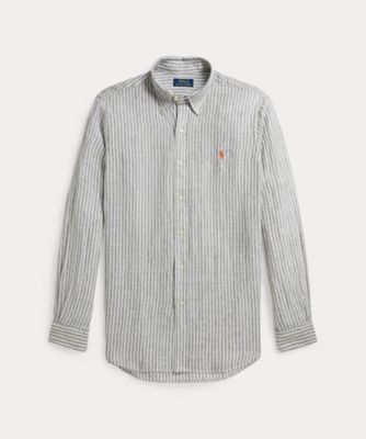 ＜POLO RALPH LAUREN (Men)＞クラシック　フィット　ストライプド　リネン　シャツ　ＭＮＰＯＷＯＶ１６８２４９６７