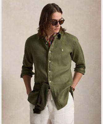 【まさひろさん】Ralph Lauren リネン　シャツ　ウエスタン クラシック フィット リネン シャツ MNPOWOV16825028
