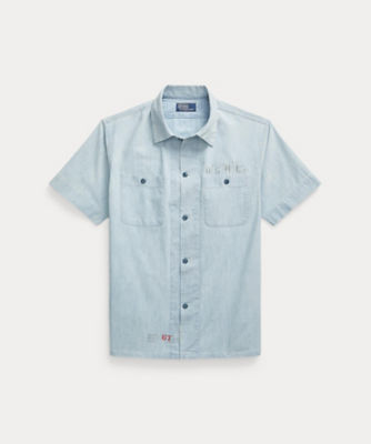 クラシック フィット インディゴ シャンブレー キャンプ シャツ  