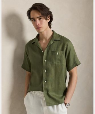 POLO RALPH LAUREN ポロ・ラルフローレン MNPOWOV1N820962 Classic Fit Sailboat Oxford Camp Shirt オープンカラー 半袖 シャツ グリーン系 M【美品】【中古】 POLO RALPH LAUREN ポロ・ラルフローレン MNPOWOV1N820962 Classic